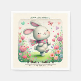 Personalized Bunny Baby Shower Paper Napkins スタンダードカクテルナプキン