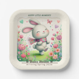Personalized Bunny Baby Shower Plates ペーパープレート