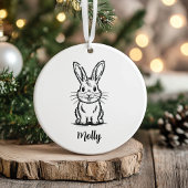 Personalized Bunny Christmas セラミックオーナメント
