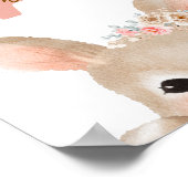 Personalized Bunny Initial Nursery Wall Art Waterc ポスター (角)