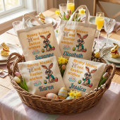 Personalized Bunny Kisses Easter トートバッグ
