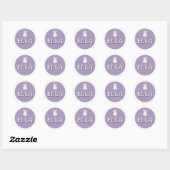 Personalized Bunny Name Sticker – Cute Design  ラウンドシール (シート)