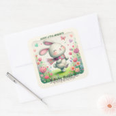 Personalized Bunny Party Stickers スクエアシール (封筒)