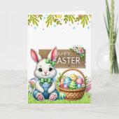 Personalized Bunny-Themed Easter Card  カード (正面)