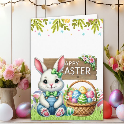 Personalized Bunny-Themed Easter Card  カード