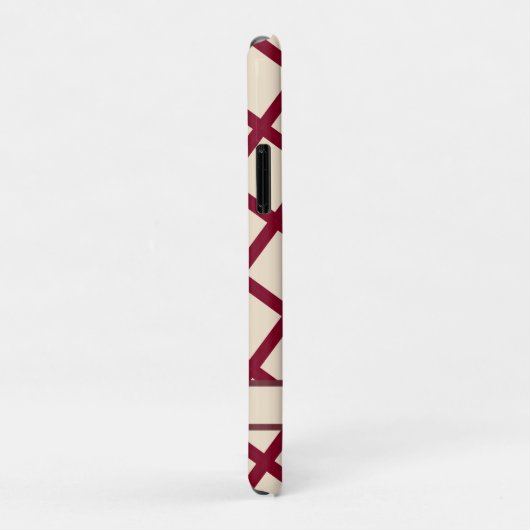 Personalized Burgundy Cream Lattice Elegant Chic Case-Mate iPhoneケース (裏面/右)