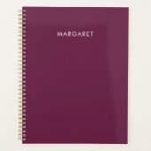 Personalized Burgundy Custom Name Planner プランナー手帳 (正面)
