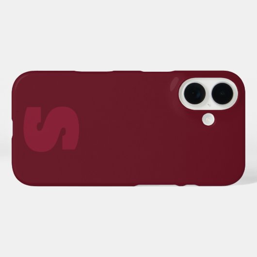 Personalized burgundy initial iPhone / iPad case Case-Mate iPhoneケース (裏面 (横))