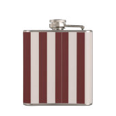 Personalized Burgundy & Ivory Stripe フラスク (裏面)