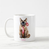 Personalized Burmese Cat Valentine's Day コーヒーマグカップ (左)
