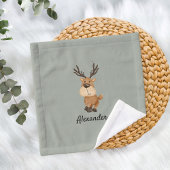 Personalized Burp Cloth with Moose ウォッシュタオル