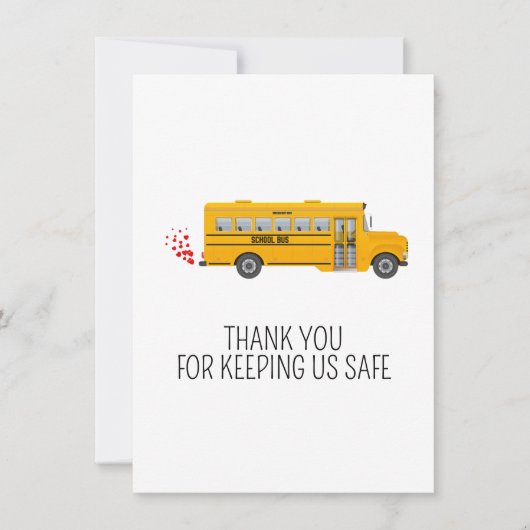 Personalized Bus Driver Appreciation Thank You サンキューカード (正面)
