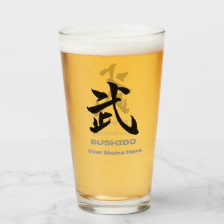 Personalized BUSHIDO 武 Kanji Beer Mug タンブラーグラス