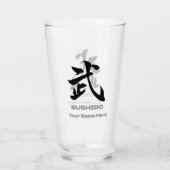 Personalized BUSHIDO 武 Kanji Beer Mug タンブラーグラス (正面)