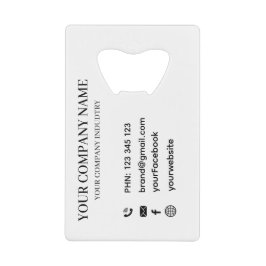 Personalized Business Company Modern Promotional クレジットカード栓抜き