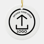 Personalized Business Custom Round Logo Christmas セラミックオーナメント (正面)