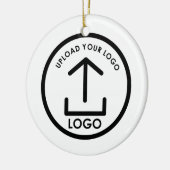 Personalized Business Custom Round Logo Christmas セラミックオーナメント (左)