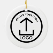 Personalized Business Custom Round Logo Christmas セラミックオーナメント (裏面)