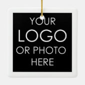 Personalized Business Custom Square Logo Christmas セラミックオーナメント (裏面)