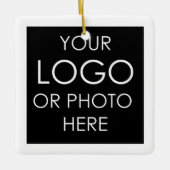 Personalized Business Custom Square Logo Christmas セラミックオーナメント (正面)
