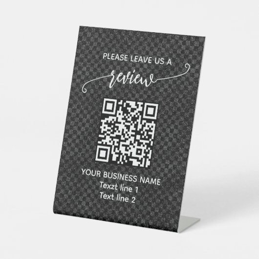 Personalized Business Leave a Review, QR Code Sign 台座サイン (正面)
