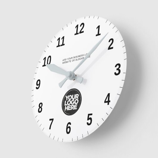 Personalized Business Logo and Text ラウンド壁時計 (傾斜)