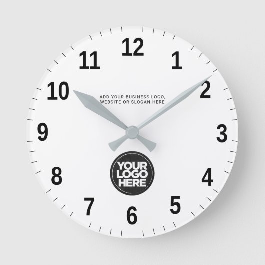 Personalized Business Logo and Text ラウンド壁時計 (正面)