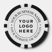 Personalized Business Logo and Text Elegant ポーカーチップ (正面)