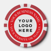 Personalized Business Logo and Text Elegant Red ポーカーチップ (正面)