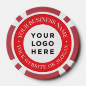 Personalized Business Logo and Text Elegant Red ポーカーチップ (裏面)