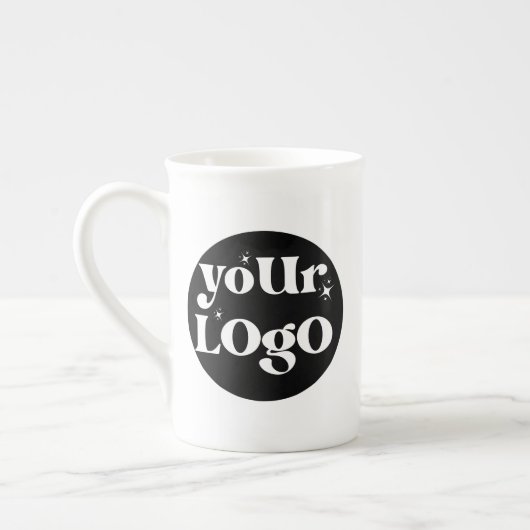 Personalized Business Logo Branded ボーンチャイナマグカップ (左)