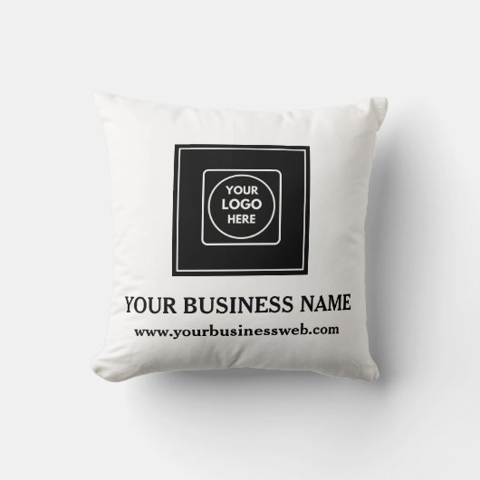 Personalized Business Logo Branding Throw Pillow クッション (正面)