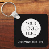 Personalized Business Logo QR Code Modern Employee キーホルダー (正面)