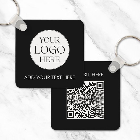 Personalized Business Logo QR Code Modern Employee キーホルダー