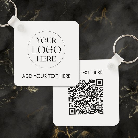 Personalized Business Logo QR Code Modern Employee キーホルダー