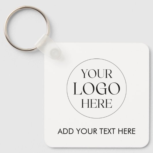 Personalized Business Logo QR Code Modern Employee キーホルダー (正面)