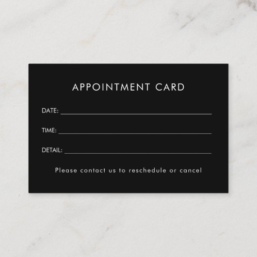Personalized Business Logo Simple Appointment Card 名刺 (裏面)