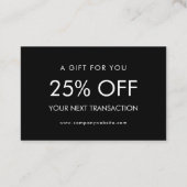 Personalized Business Logo Simple Discount Card 名刺 (裏面)