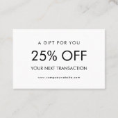 Personalized Business Logo Simple Discount Card 名刺 (裏面)