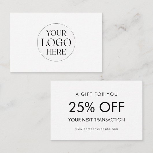 Personalized Business Logo Simple Discount Card 名刺 (正面/裏面)
