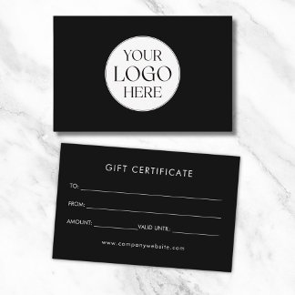 Personalized Business Logo Simple Gift Certificate 名刺