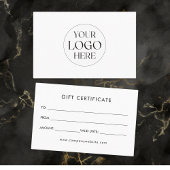 Personalized Business Logo Simple Gift Certificate 名刺