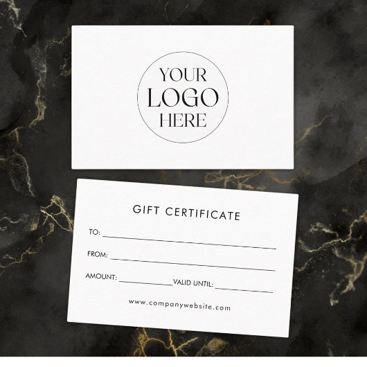 Personalized Business Logo Simple Gift Certificate 名刺