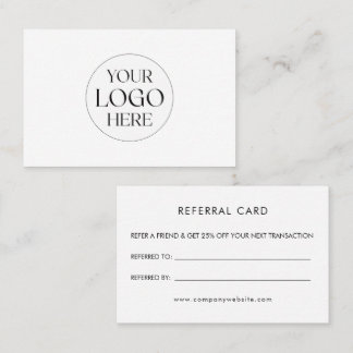 Personalized Business Logo Simple Referral Card 名刺
