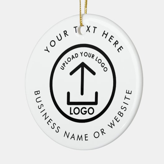 Personalized Business Logo Text QR Code Christmas セラミックオーナメント (左)