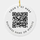 Personalized Business Logo Text QR Code Christmas セラミックオーナメント (裏面)
