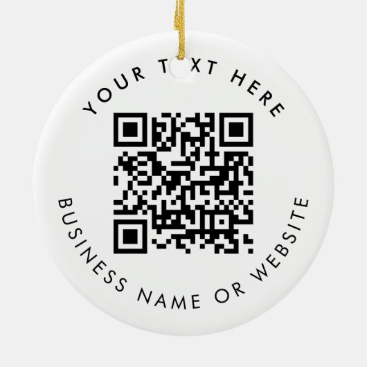 Personalized Business Logo Text QR Code Christmas セラミックオーナメント (裏面)