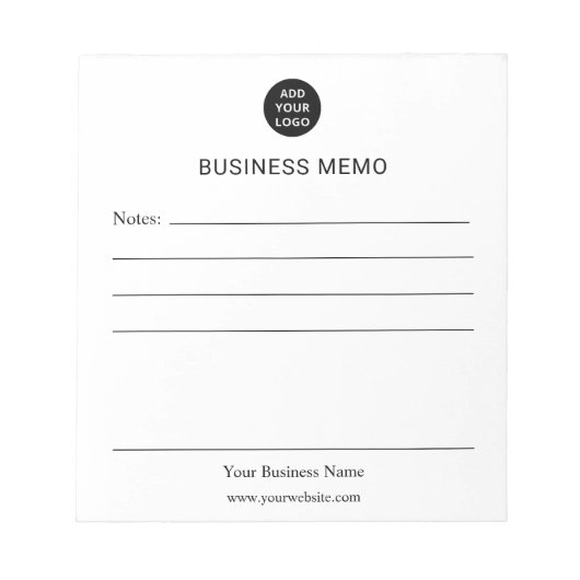 Personalized Business Memo ノートパッド (正面)