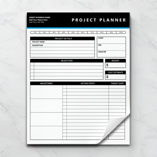 Personalized Business Project Planner Notepad ノートパッド