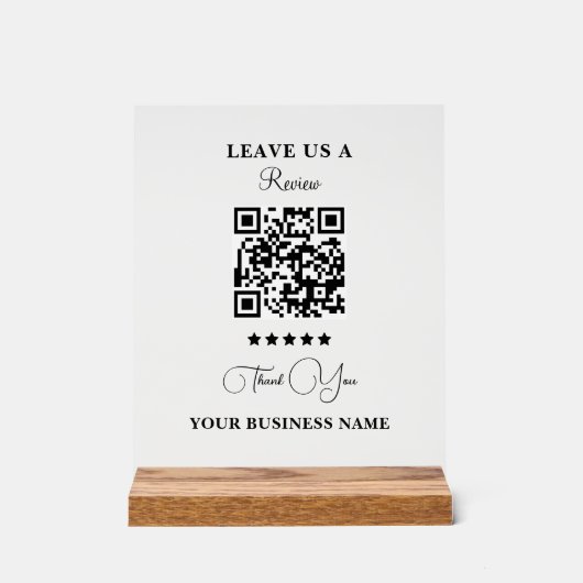 Personalized Business Qr Code Leave a Review アクリルサイン (正面)